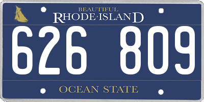 RI license plate 626809