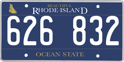 RI license plate 626832
