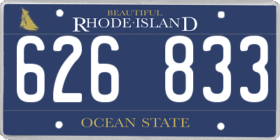 RI license plate 626833