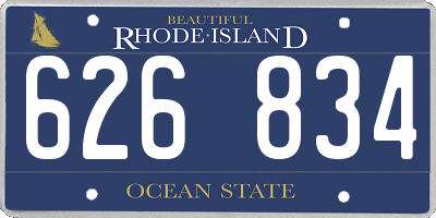 RI license plate 626834