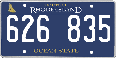 RI license plate 626835