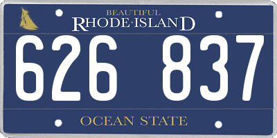 RI license plate 626837