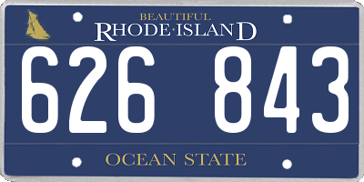RI license plate 626843