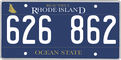 RI license plate 626862