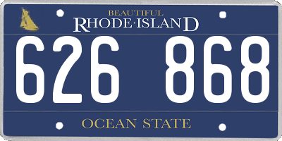 RI license plate 626868
