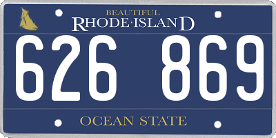 RI license plate 626869