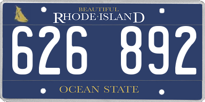 RI license plate 626892