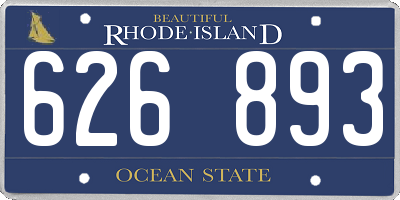 RI license plate 626893