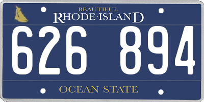 RI license plate 626894