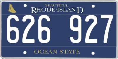 RI license plate 626927
