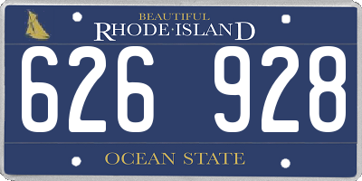 RI license plate 626928
