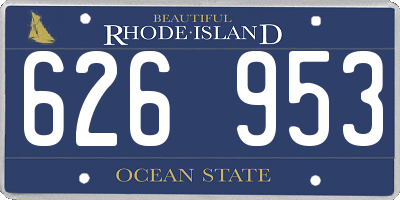 RI license plate 626953
