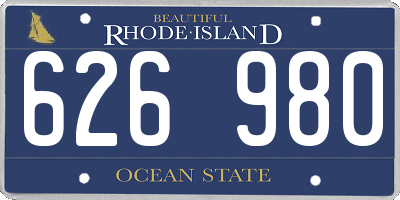 RI license plate 626980