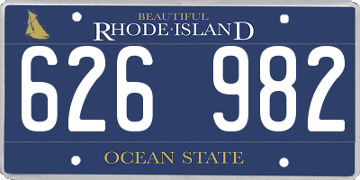 RI license plate 626982