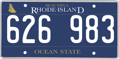 RI license plate 626983