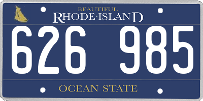 RI license plate 626985
