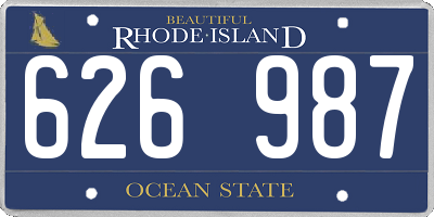 RI license plate 626987