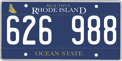 RI license plate 626988