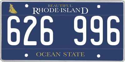 RI license plate 626996