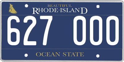 RI license plate 627000