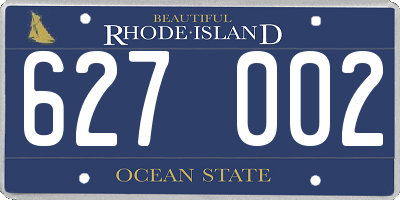 RI license plate 627002
