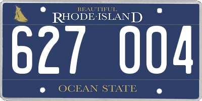RI license plate 627004
