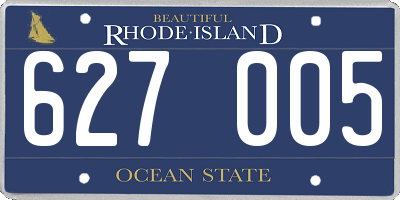 RI license plate 627005