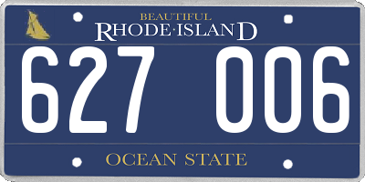 RI license plate 627006