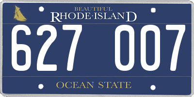 RI license plate 627007