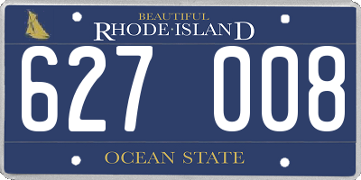 RI license plate 627008