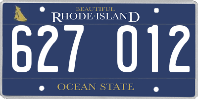 RI license plate 627012