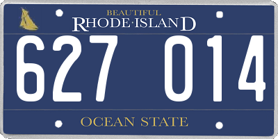 RI license plate 627014