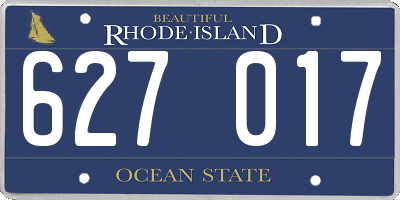 RI license plate 627017