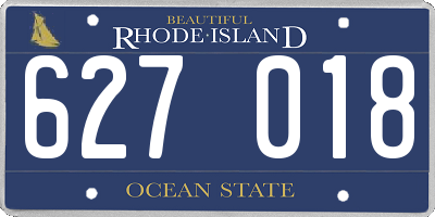RI license plate 627018