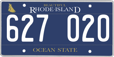RI license plate 627020