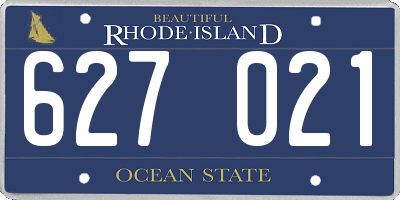 RI license plate 627021
