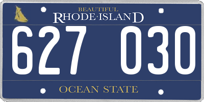 RI license plate 627030