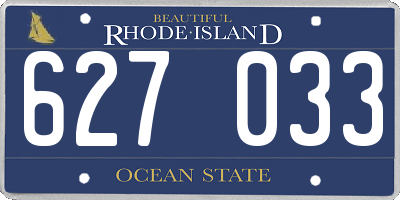 RI license plate 627033