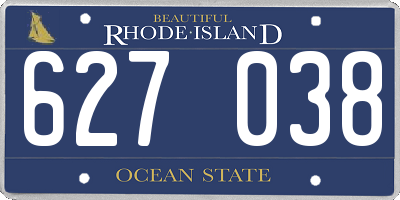 RI license plate 627038