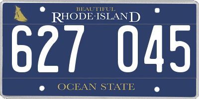 RI license plate 627045