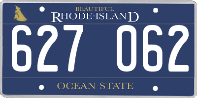 RI license plate 627062