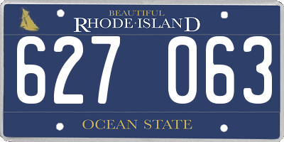 RI license plate 627063