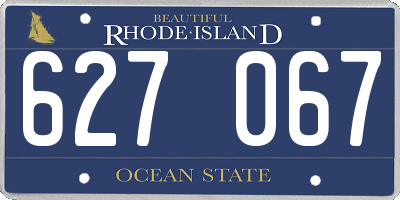 RI license plate 627067
