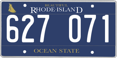 RI license plate 627071