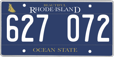 RI license plate 627072