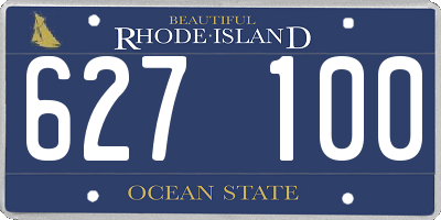 RI license plate 627100