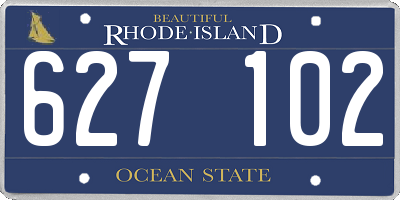 RI license plate 627102