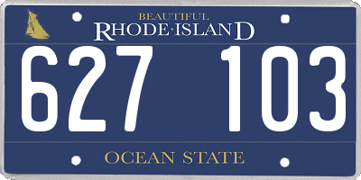 RI license plate 627103