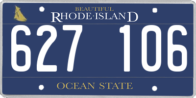 RI license plate 627106
