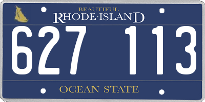 RI license plate 627113